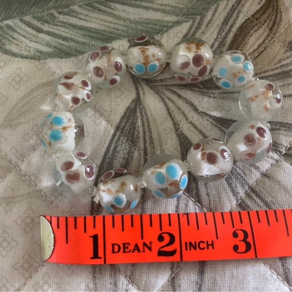 NWT Painted Bead Crystal Glass Necklace  & Matching Bracelet - Picture 5 of 6
